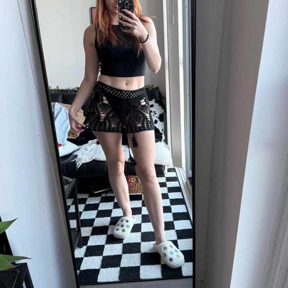 Black Crochet Skirt - Picture 2 of 4
